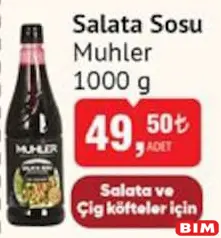 MUHLER SALATA SOSU 1000 G fiyat ve kampanya bilgisi